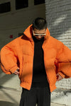 CHENPENG Orange Pleated Puffer Jacket CP20AWJ015